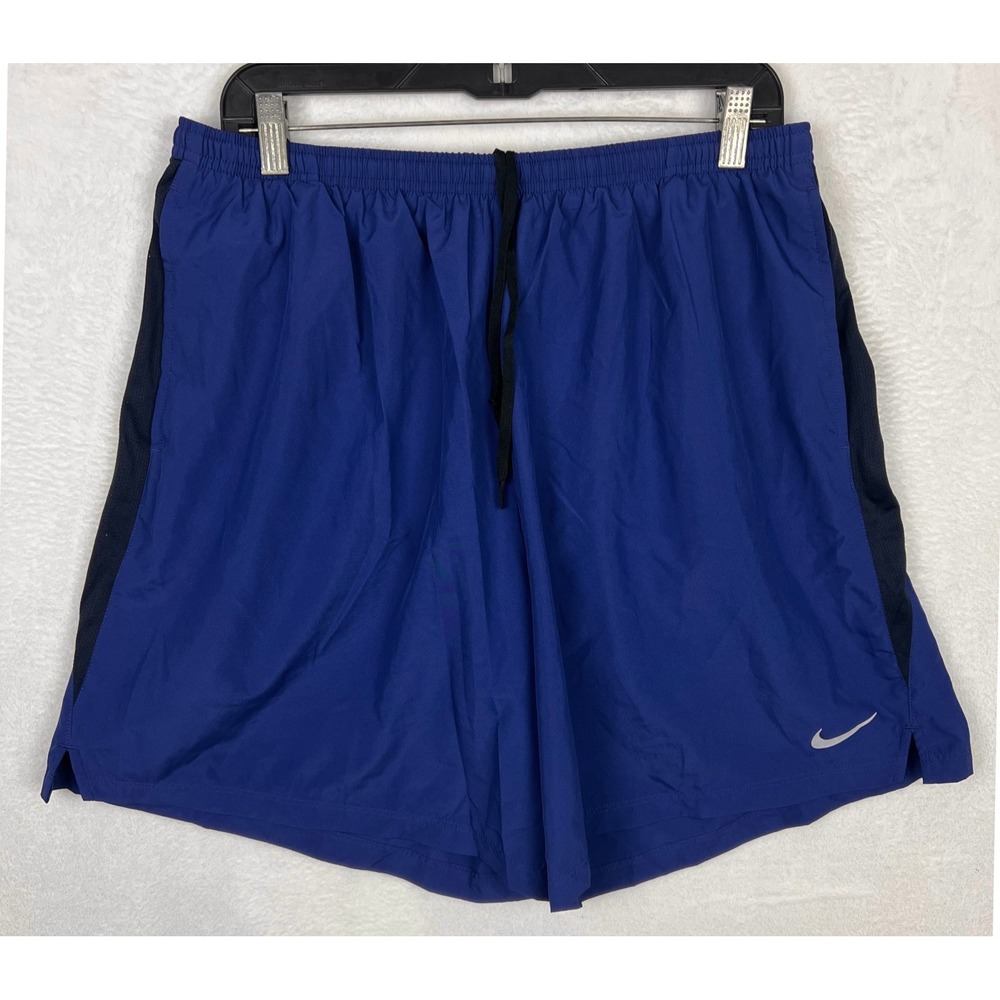 Nike Running Shorts Mens 2XL Dri Fit Lined Blue Gym Training Pockets Exercise